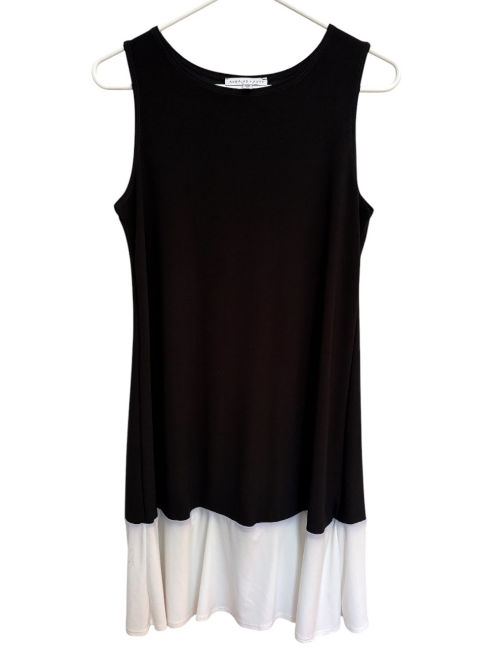Annalee + Hope Black White Colorblock Drop Waist Tank Dress Medium EUC - Picture 2 of 5
